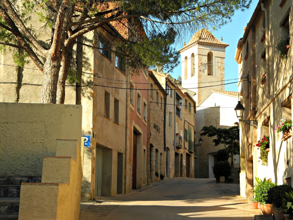 Vista de la Iglesia desde las escaleras del colegio.