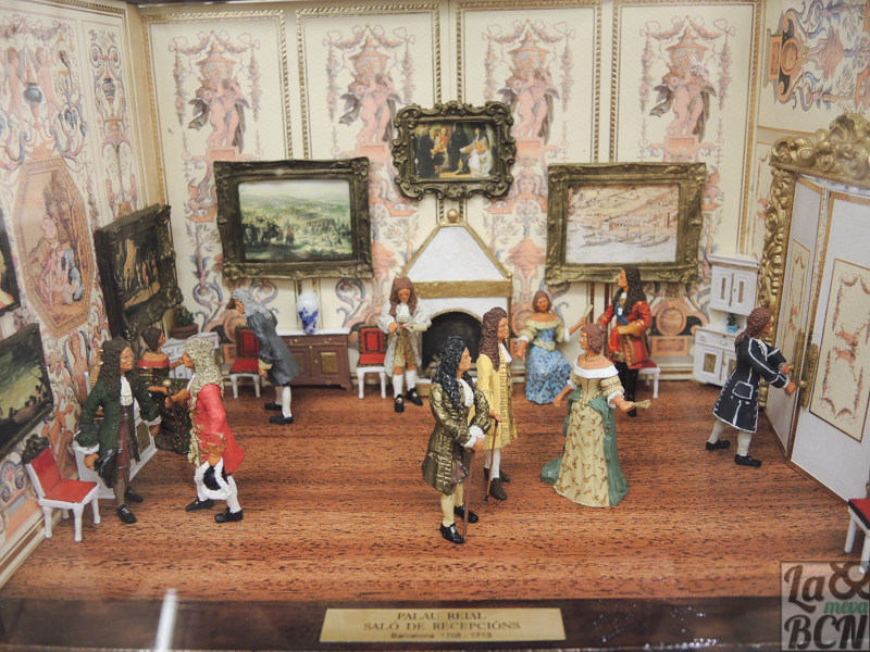 Diorama del salón de recepción del desaparecido Palau Reial. Actualmente tienen miniaturas y dioramas expuestos.